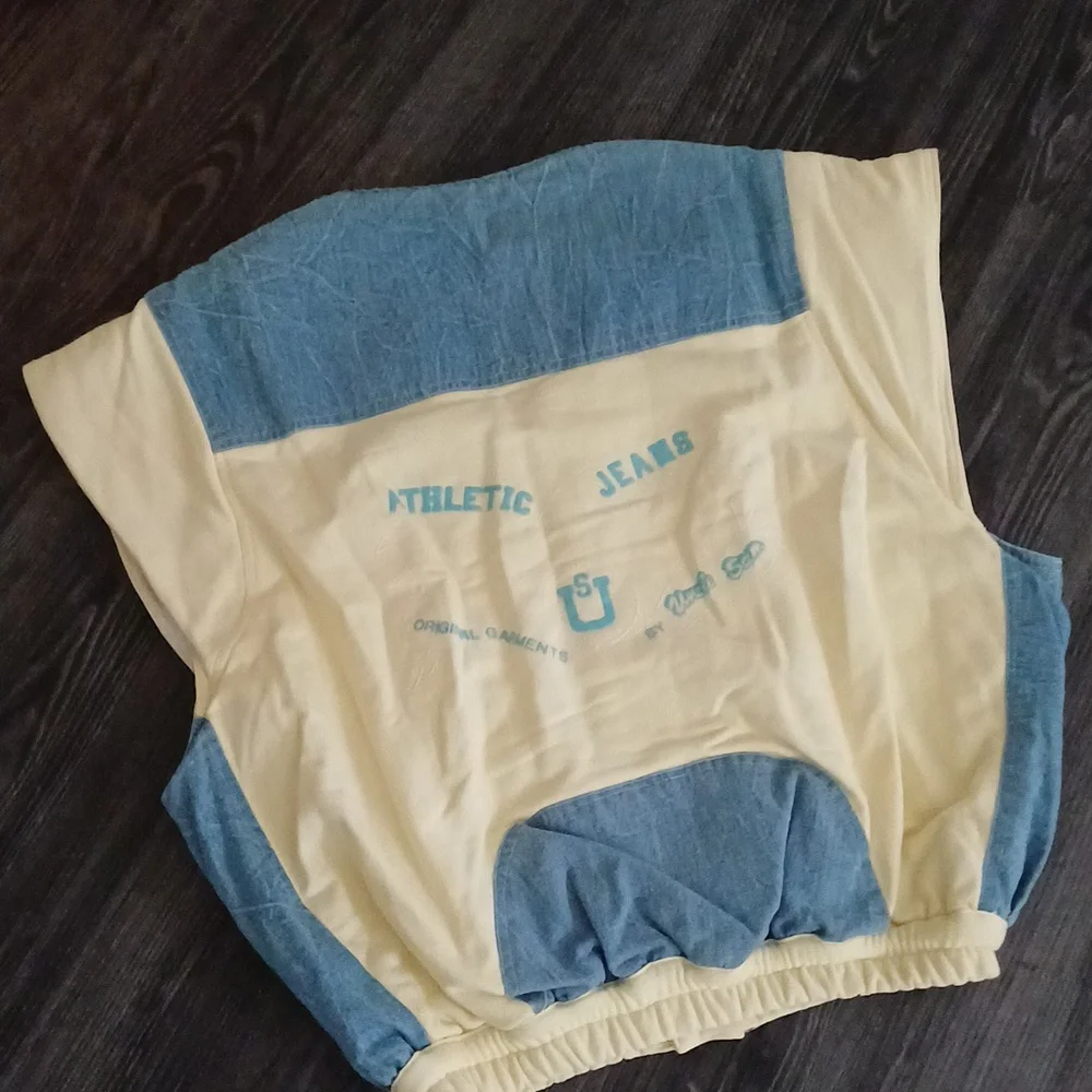 80s vintage Uncle Sam lifting bodybuilding gym streetwear vest L - Picture 14 of 14